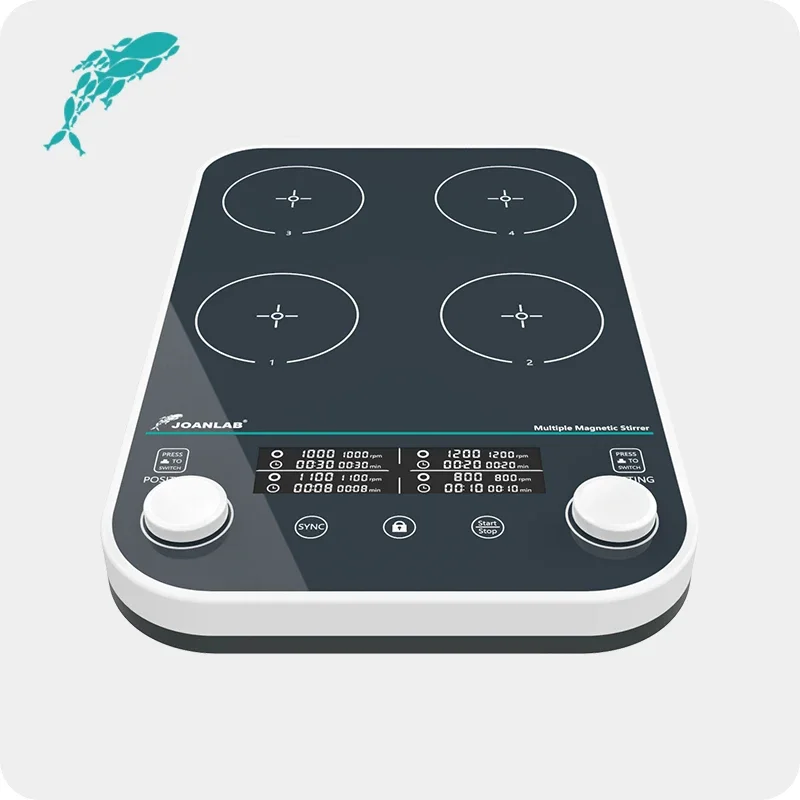 JOANLAB MMS-4Max Laboratory 4 Station Magnetic Stirrer 4*1000mL One-click Sync Lock Digital Stirrer