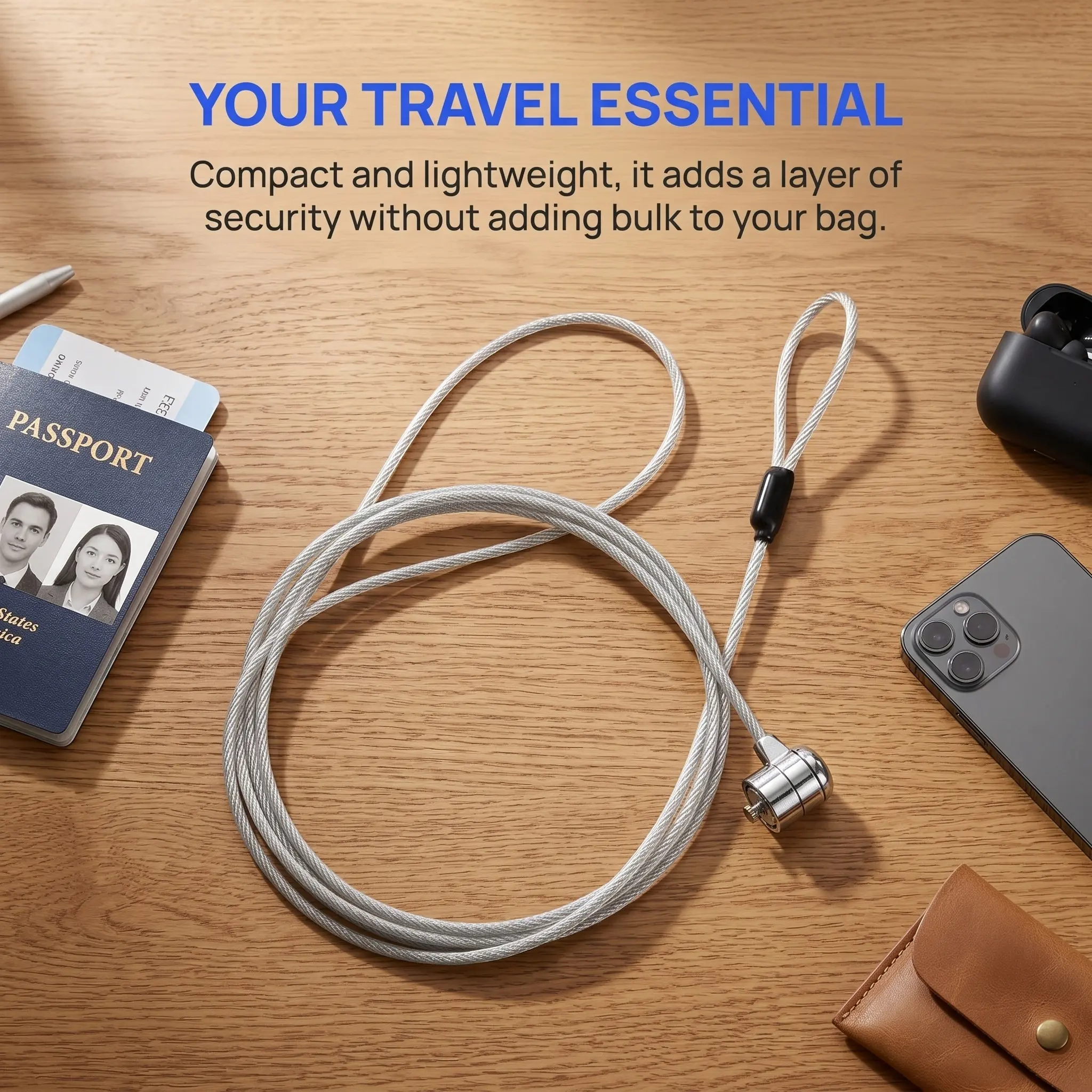 1Set Laptop Lock Cable Zinc Alloy Anti Theft Security Locking Cable for Notebook Projector Monitor Computer Security Protection - view 5