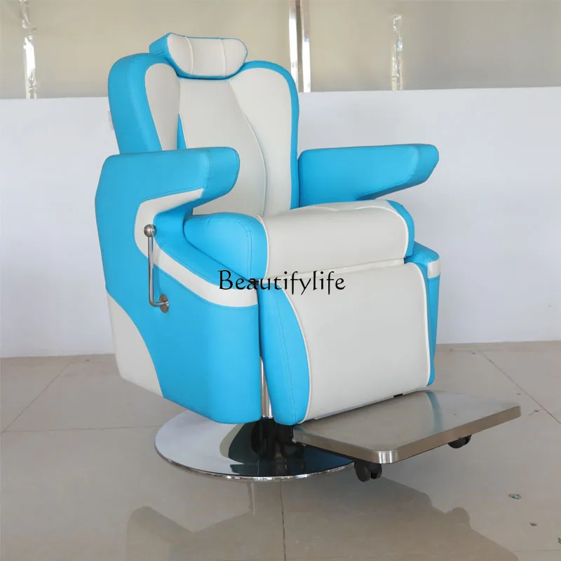 Hair salon lift down  chair  large chassis shaving hair salon chair