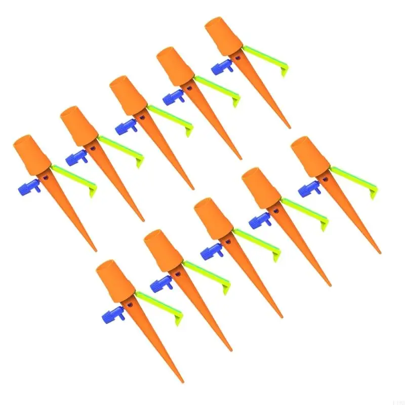 F19B 10Pcs SelfWatering Stake Adjustable Drips Control for Indoor Balcony Potted Plant
