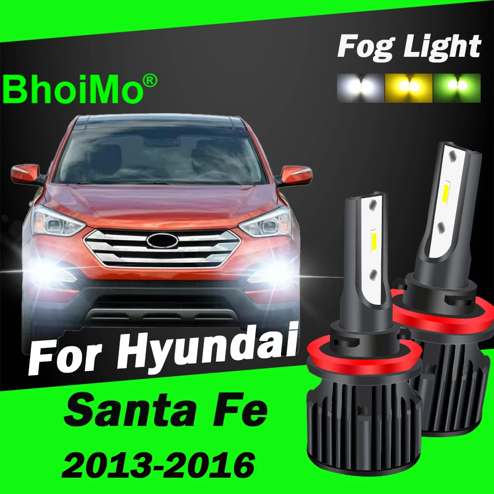 BhoiMo الجبهة الضباب الخفيف لشركة هيونداي سانتا في Led سيارة 2013 2014 2015 2016 لمبة مصباح السيارات #1