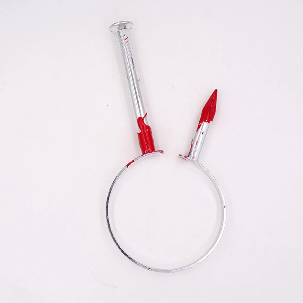 3 stuks nagel door hoofd prop premium plastic grap haar hoepel voor halloween cosplay party maskerade schrikken leuk lastig hulpmiddel