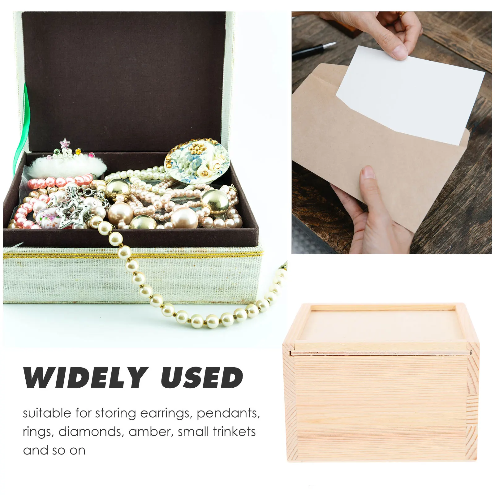 

1pc 12X11.8X7.6Cm Push Cover Wooden Gift Box Square Storage Case For Jewelry Rings Bracelets Gift Packaging Holder Wedding