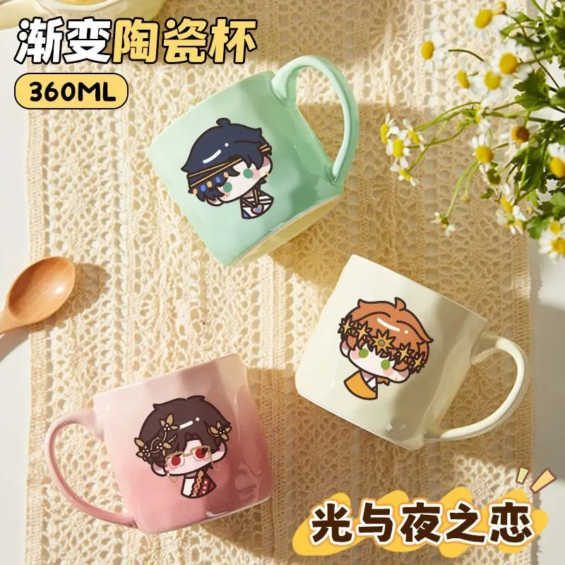 

Аниме 2025 Свет и Ночь Игра Cos Сариэль Осборн Эван Джесси Чарли 360 мл Унисекс 8,5x12 см Q-версия Чашка молока с принтом Подарок
