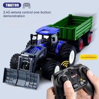 Rc Tractor Trailer  Alloy Transport Vehicle Engineering Vehicle Farmer Simulation Farm Toys With Led Headlight Farming Simulator