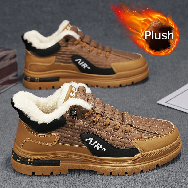 

Winter Outdoor Men's Sneakers Cold-proof Walking Shoes Fashion Design Thickened Wear-resistant Soles Casual Shoes