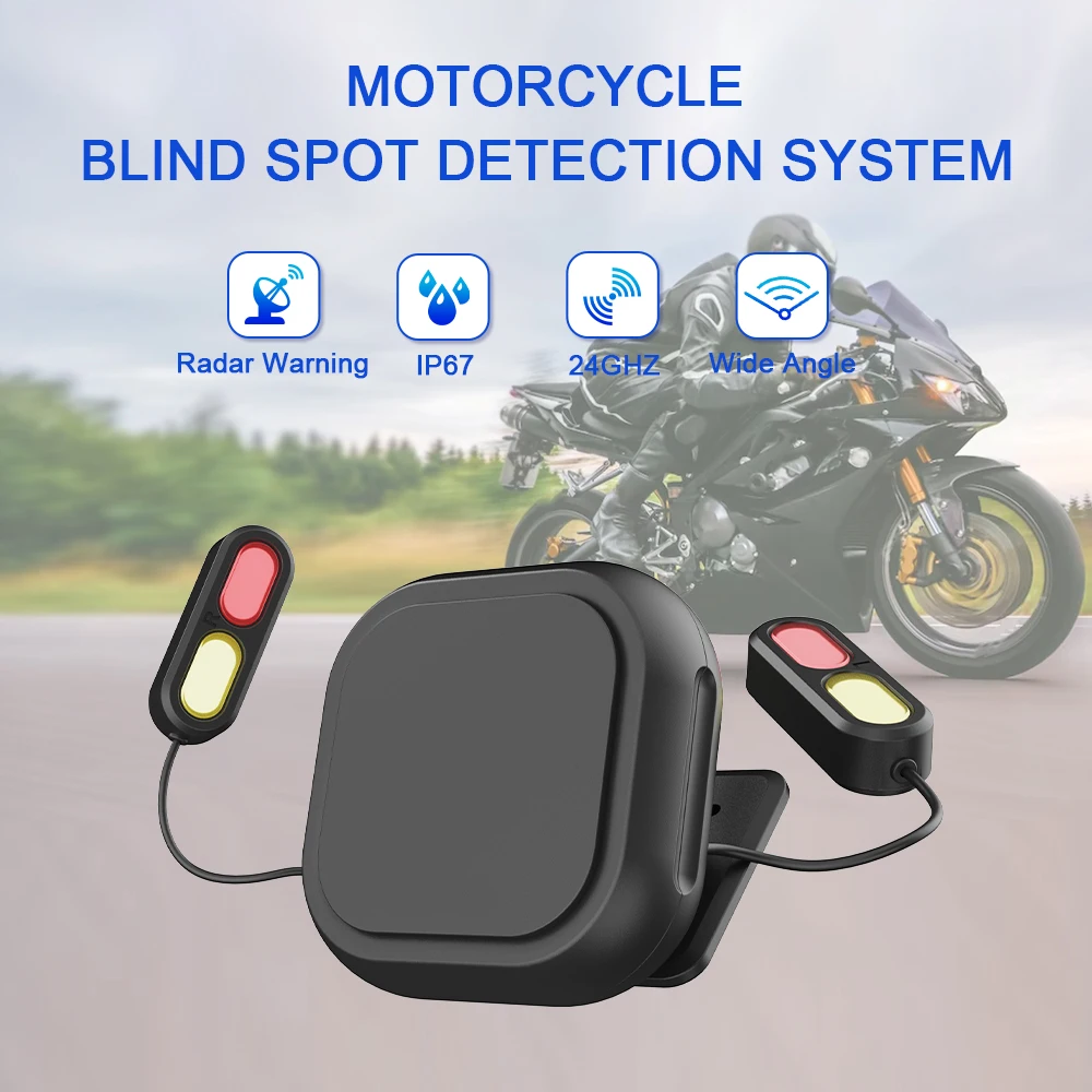 Motorcycle Blind Spot Radar Detection BSD System Auxiliary Millimeter Wave Sensor and Lane Change Warning Safety System