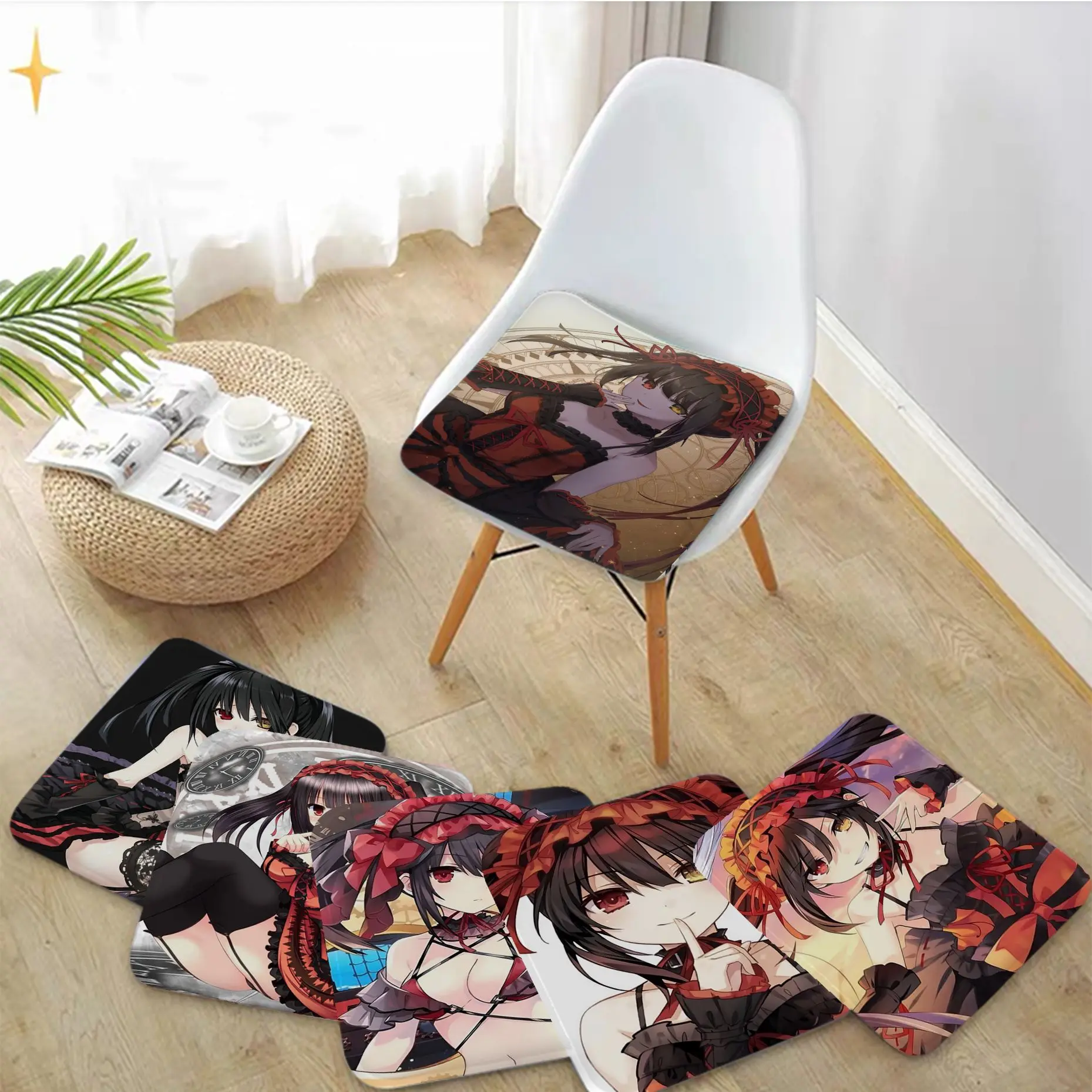 

Cute Kurumi Tokisaki Simplicity Multi-Color Seat Cushion Office Dining Stool Pad Sponge Sofa Mat Non-Slip Buttocks Pad