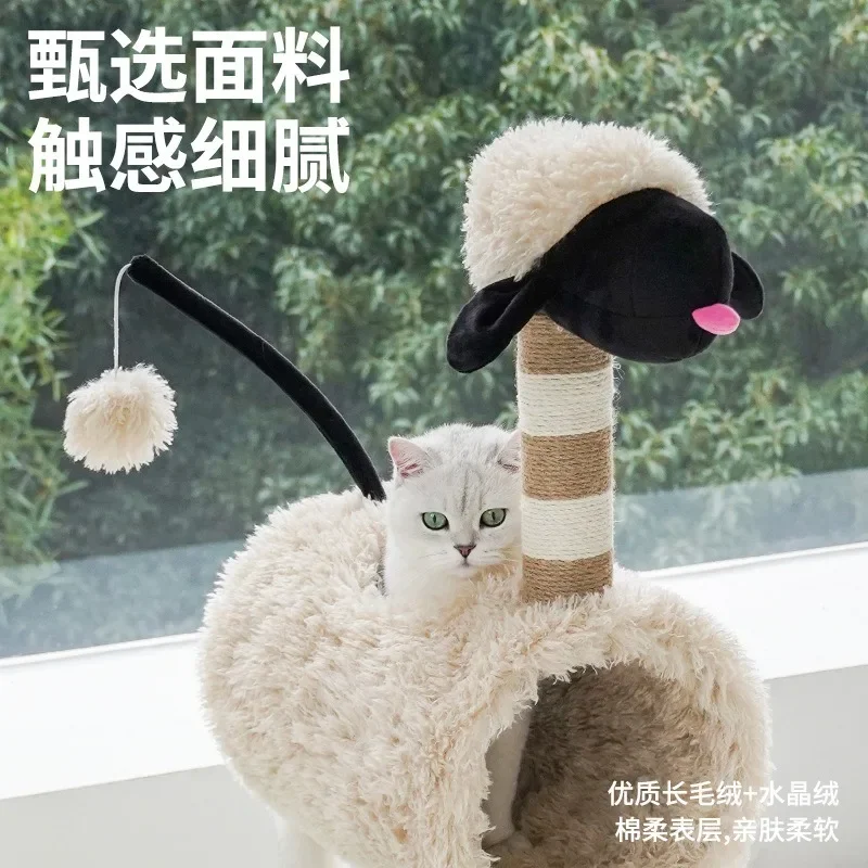 Cat climbing frame, warm nest, scratching column, integrated semi-closed tunnel, universal cat products for all seasons