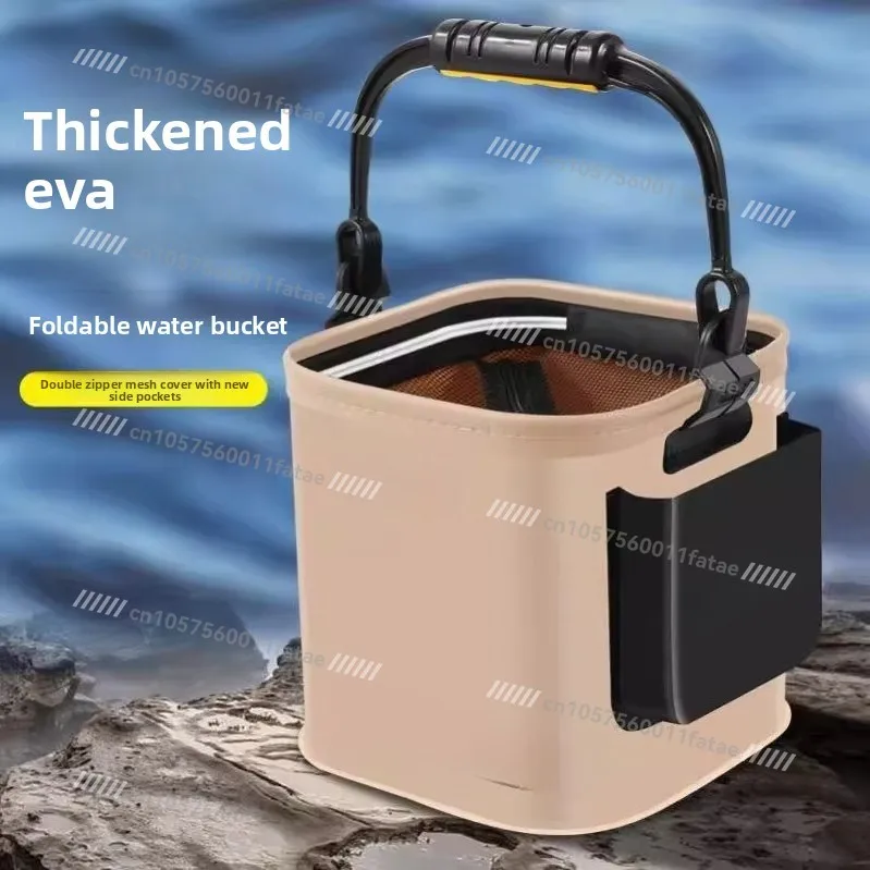 Collapsible Fishing Water Bucket Outdoor Fish Storage Box Portable Handheld Live Fish Keeper