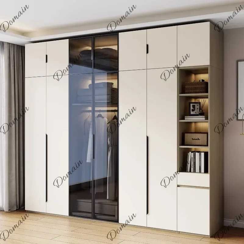 SM Wooden Minimalist Closet Storage Organizer Cupboard Clothes Wardrobe Partitions Living Room Shelves Ropero Furniture For Room