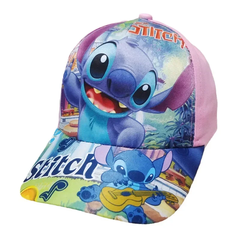 Disney Stitch Kids Baseball Caps Spring Cartoon Adjustable Snapback Caps Boys Girls Outdoor Travel Sun Hats