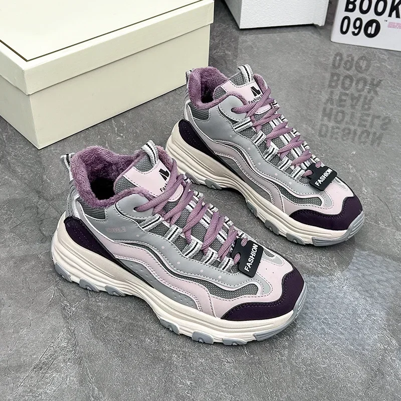 

Женские кроссовки на шнуровке, новые со шнурками, большие размеры, теплые женские спортивные зимние ботинки высокого качества, удобные защитные ботинки