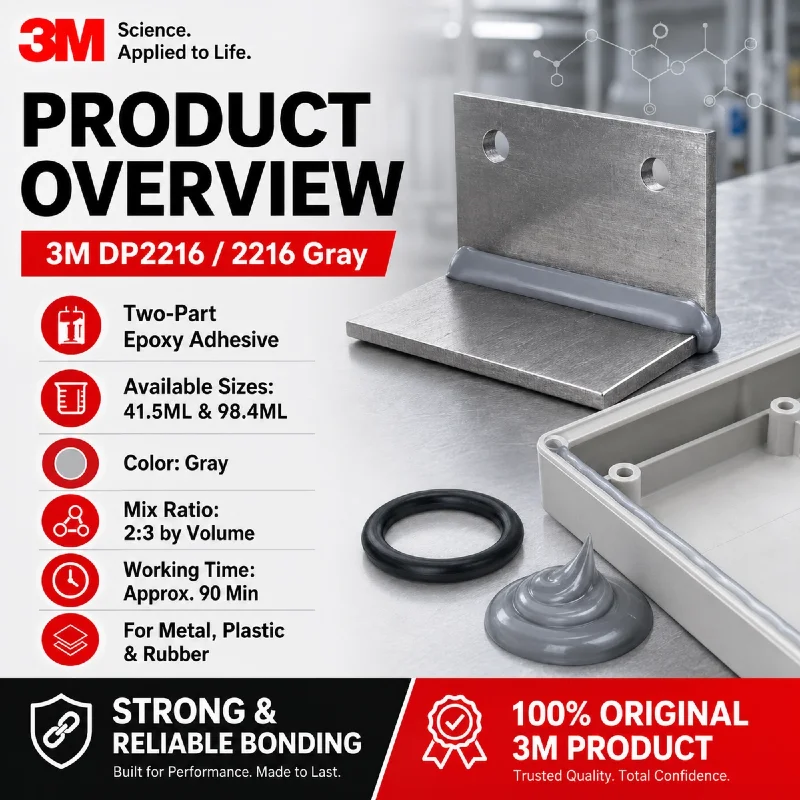 Original 3M 2216 Scotch-Weld Gray Epoxy Adhesive Flexible Two-Part Structural Glue for Metal Rubber Plastic Repair