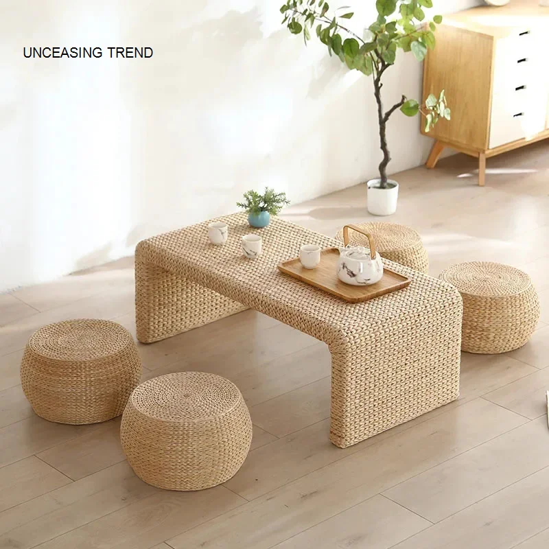 Japanese Rattan Coffee Table Modern Dining Tea Minimalist Center Unique Side Table Service Breakfast Mesas Bajas Patio Furniture