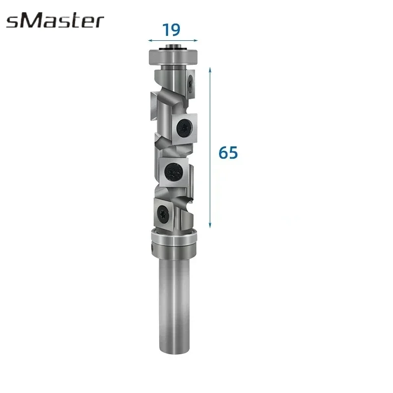 12.7mm 12mm Spiral Flush Trim Router Bit Wood Milling Cutter Carbide Inserts Edge End Trim Cnc Spoilboard Bit