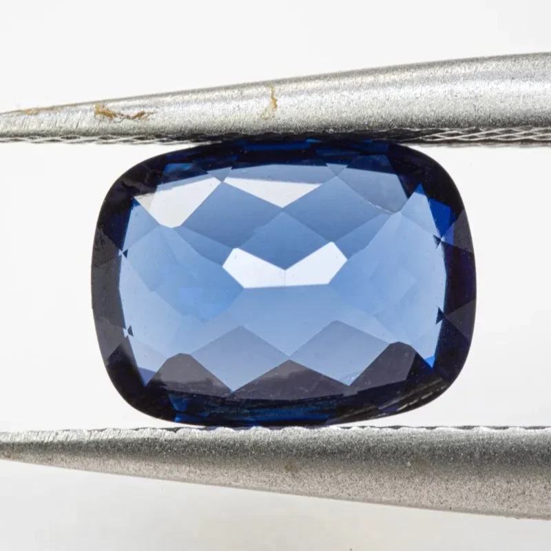 Lab Grown Sapphire Royal Blue Rectangle Cushion Shape Hand Cut Gemstone for DIY Charms Jewelry Making Selectable AGL Certificate