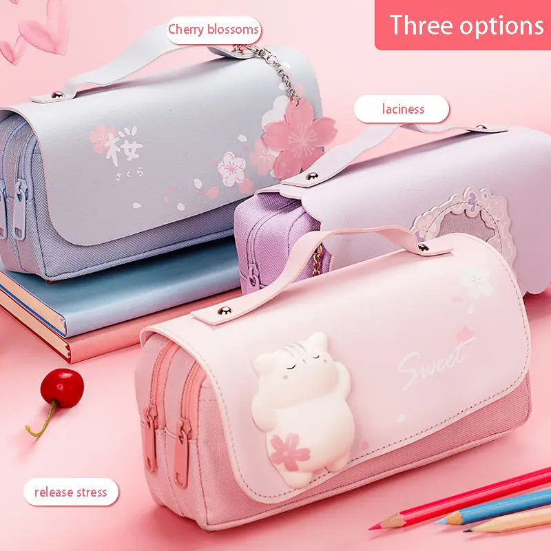 School Supplies Kawaii Stationery School Pencil Cases for Girls Bags Pens Cute Korean Stationery Holsters Supply Store Aesthetic