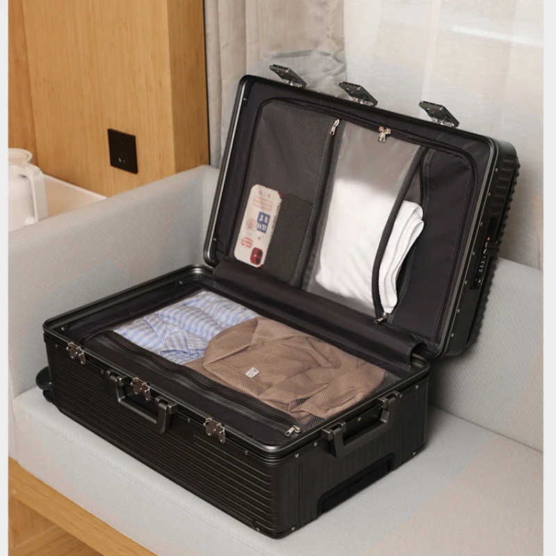 Travel Suitcase Large Capacity Thickened Trolley Case 3 Password Lock Suitcase on Wheels Female Multi Functional Notebook Bag