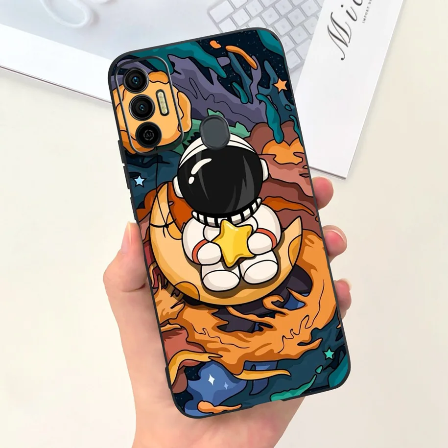 For Tecno Spark 7 KF6 Case For Tecno Spark 7 Pro 7P Spark7 Phone Cover Cute Astronaut Silicone Funda For Tecno Spark7 Pro Bumper