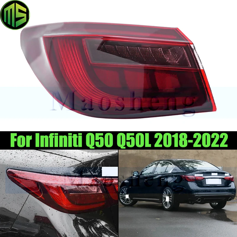 Maosheng Halogen Rear Bumper Tail Light Tail Lamp For Infiniti Q50 Q50L 2018-2022 Taillight Taillamp Rear Turn Signal Light