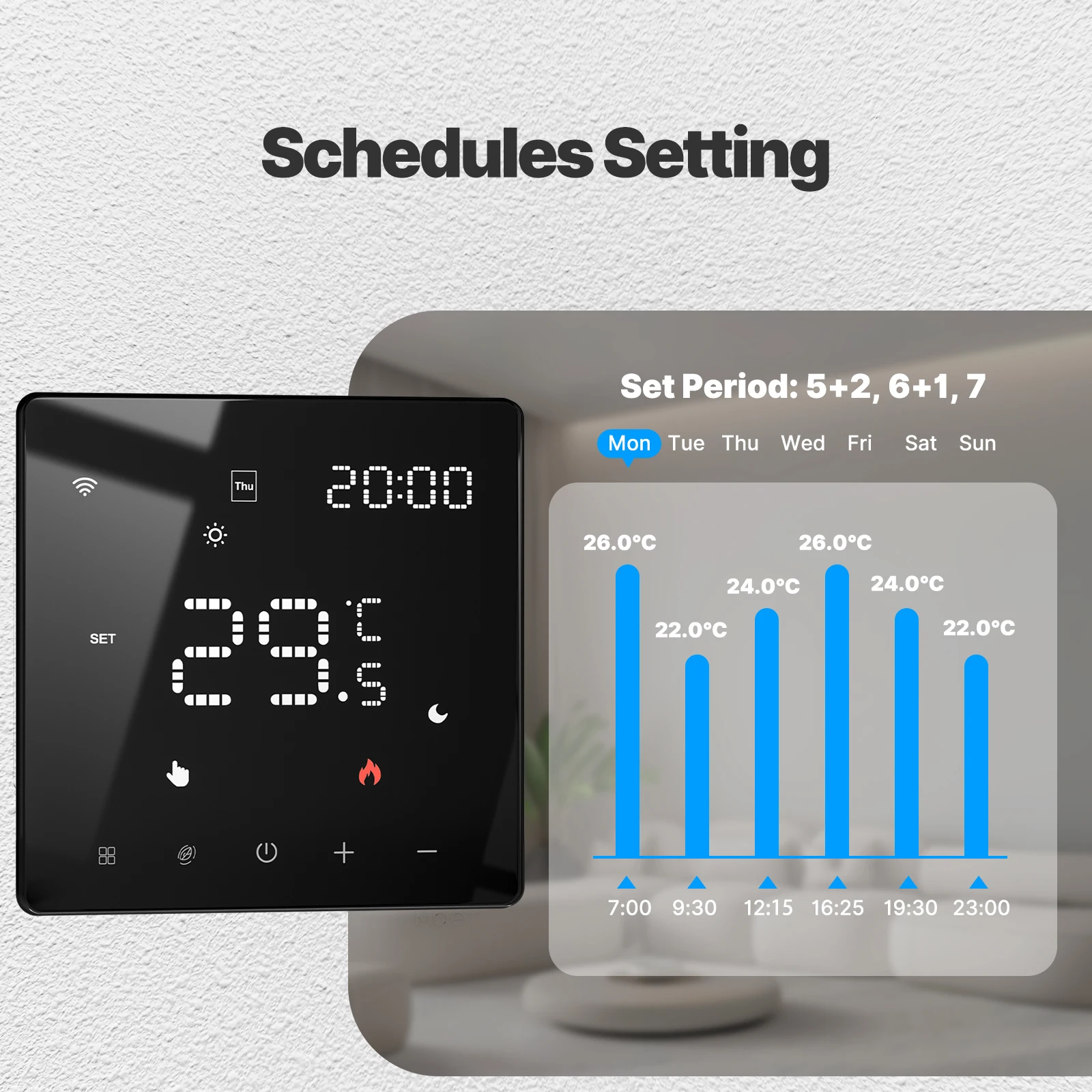 MOES Inteligente Tuya WiFi Termostato Controlador de Temperatura Programável Água Aquecimento Elétrico Caldeira a Gás Funciona com Alexa Google Hom