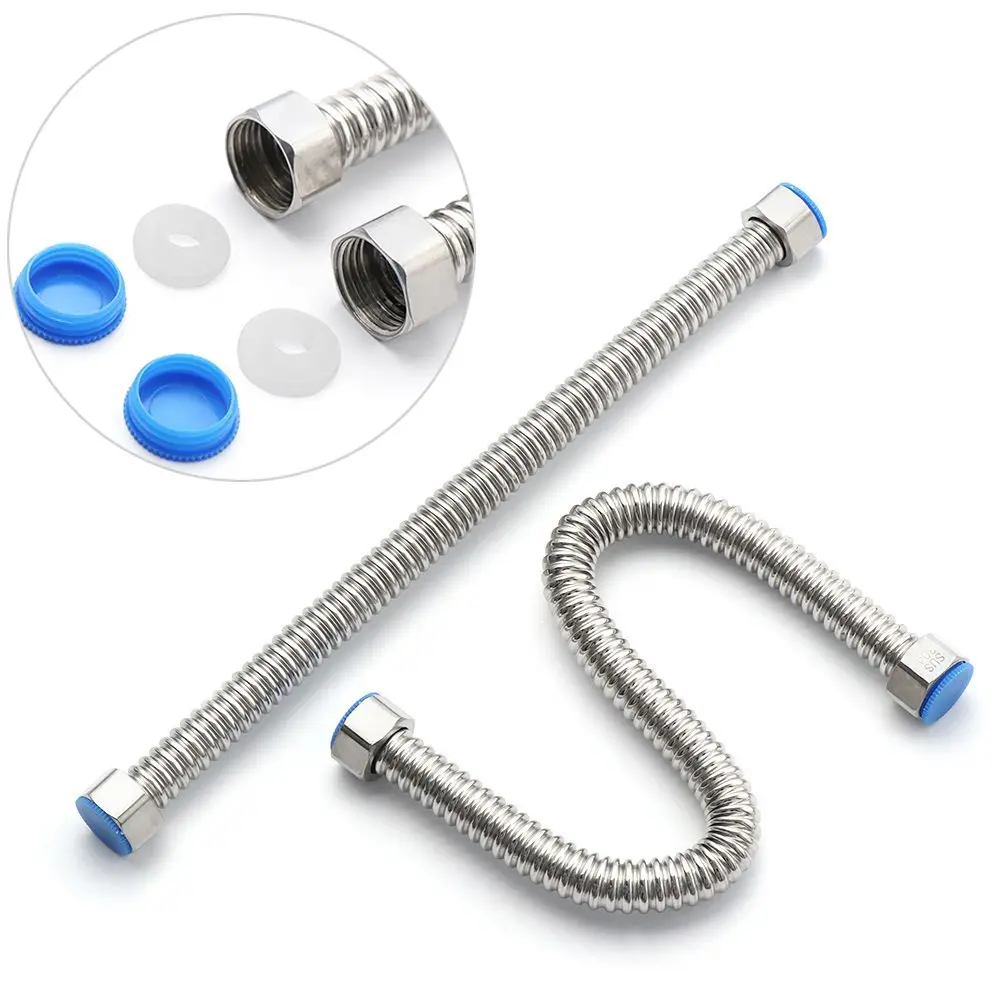 10/30/40/50/60cm Bathroom Faucet Toilet Hose Stainless Steel Corrugated Pipe Heater Connector Plumbing Supply Hose Water Tube