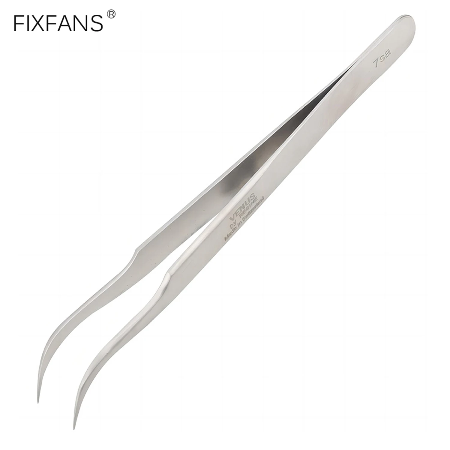 7-SA Curved Fine Tip Tweezers Stainless Steel Non-Magnetic Precision Tweezers for Scrapbooking Crafts Electronics Repair Tool