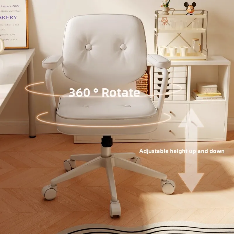 ‌ كرسي مكتب مريح، كرسي مكتب كمبيوتر مع ارتفاع قابل للتعديل، كرسي دوار مبطن مريح، شاي دراسة منزلي متحرك