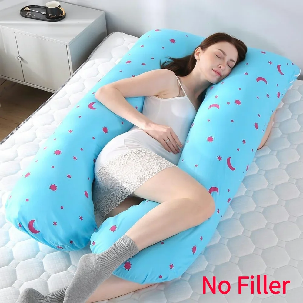 

U-shape Pregnant Pillowcase Cotton Printing Multifunction Side Protected Cushion No filler Pure Cotton Printing Cushion Cover