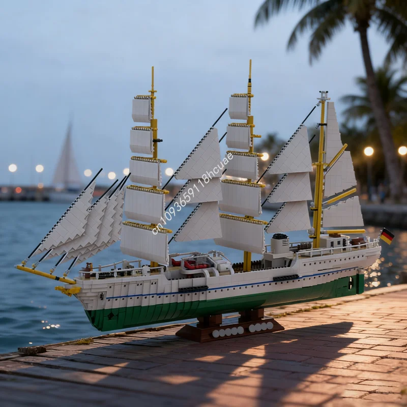 

7493 шт. MOC Gorch Fock, модель лодки, строительные блоки, строительная сборка, идея «сделай сам», рождественские подарки, кирпич, детские игрушки на день рождения