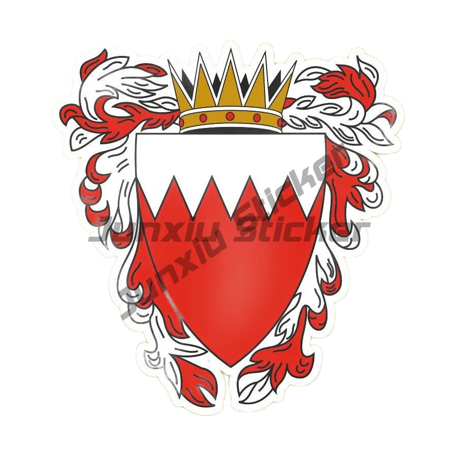 Bahrain Coat of Arms Flag Emblem Sticker Manama Bahrain Oval Country Code BRN BH Vinyl Decal Waterproofing Decoration