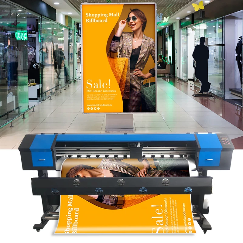 

XP600 Eco Solvent Printer 1.8M Canvas Print Plotter Printer For Indoor Billboard Poster Flex Banner Printing Machine