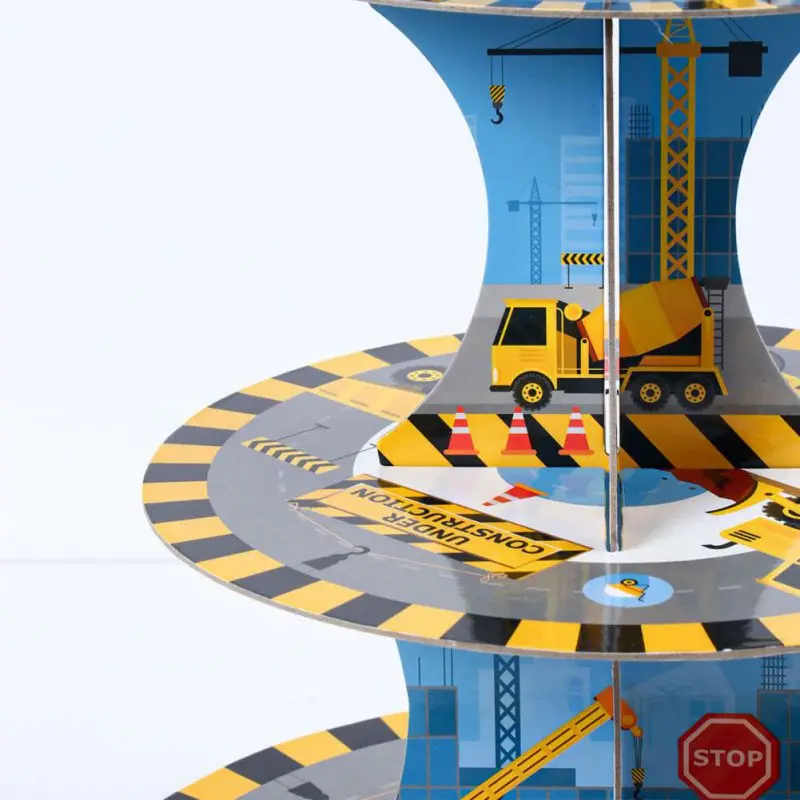 Konstruksi Topper Cupcake Pick Dump Truck Ekskavator Traktor Hiasan Kue Pesta untuk Dekorasi Pesta Baby Shower Ulang Tahun Anak-anak