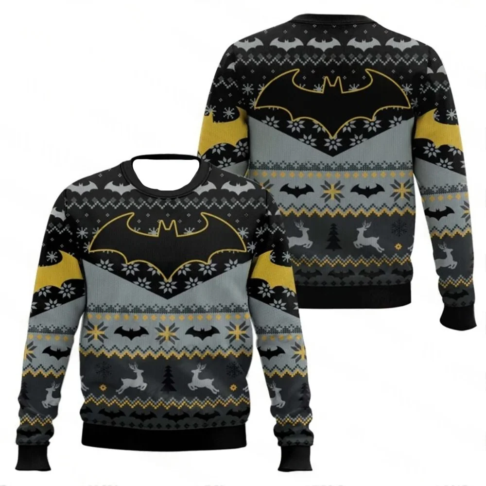 بات كاريكاتير قبيح عيد الميلاد عطلة عيد الميلاد سانتا سترة الرجال النساء البلوز رائجة البيع الجولة الرقبة طويلة الأكمام بلوزة 2026 جديد البلوز #1