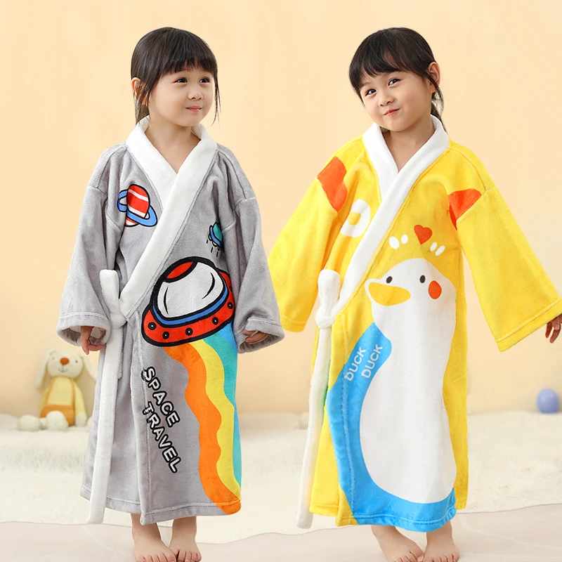 Children Pajamas Warm Kids Robe Winter Infant Homewear Boy Loungewear Girls Nightgown Dressing Gown Sleepwear Baby Bath Bathrobe