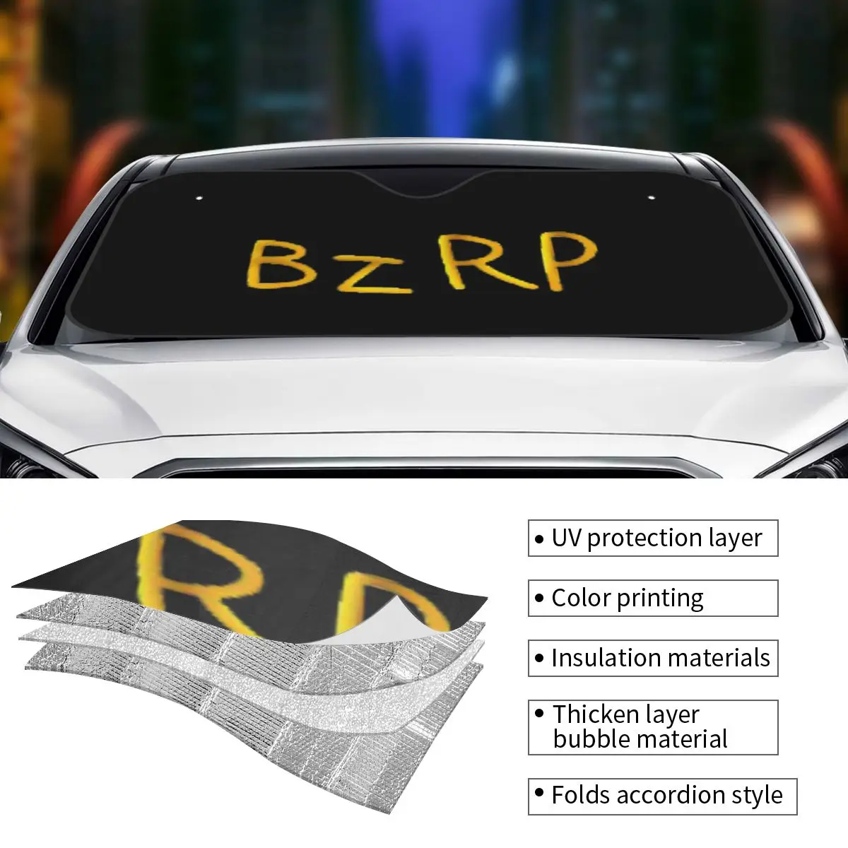 Bizarrap Cap (BZRP) Sunshade Windscreen Car Front Windshield Window Sun Visor Accessories Covers view 4