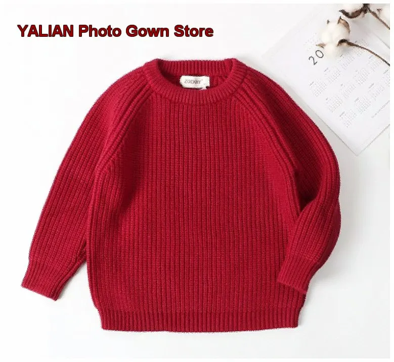 New Year Family Matching Knit Outfits 4-3 Person Christmas Family Photo Spring Autumn Dress