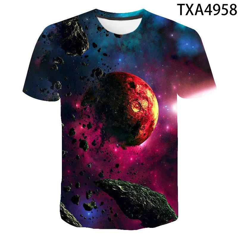 New Cosmic Planet Space Galaxy 3d Printing Men\'s Ladies Children\'s Casual T-shirts Starry Cool Tops Fashion Street Light Sports