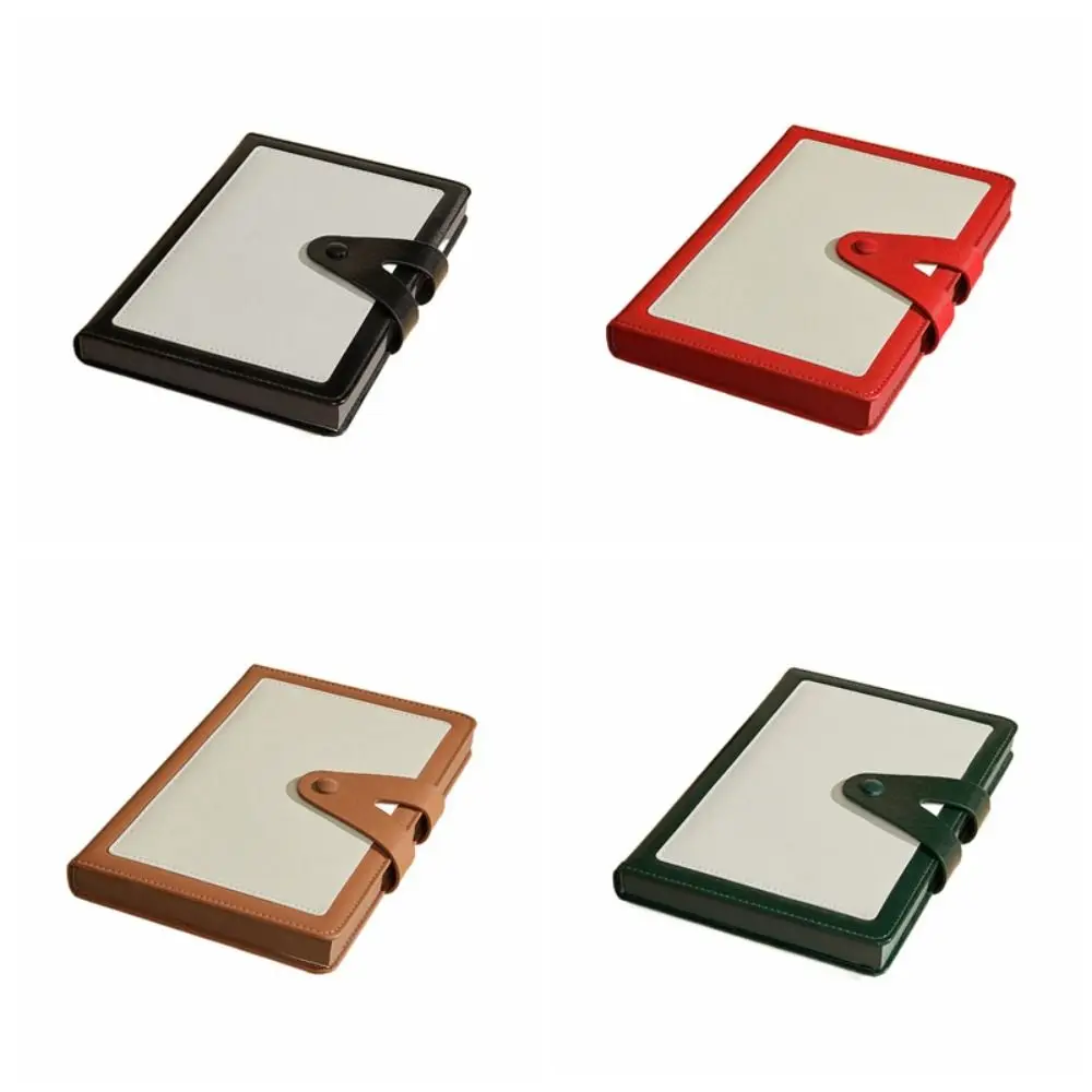 便利な A5 日記帳 バックル付き 厚手 会議用メモ帳 レトロ PU スケジュール帳 学校用