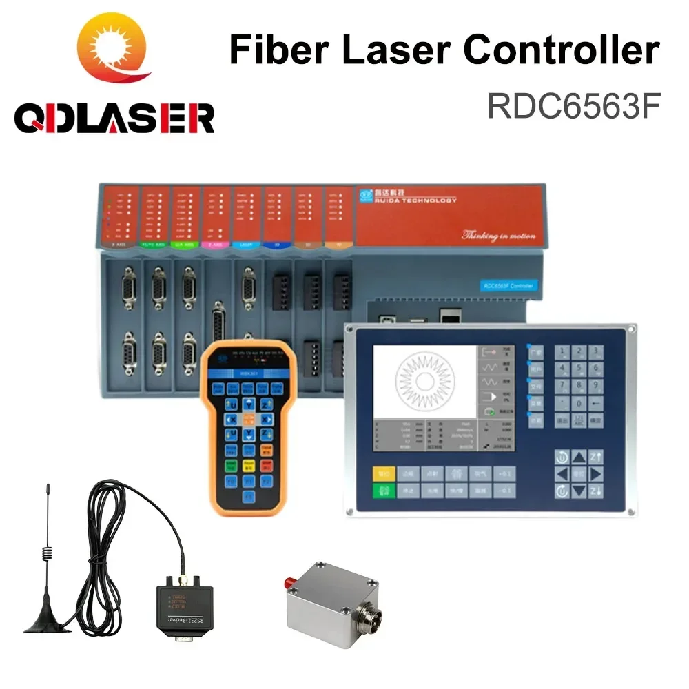 QDLASER Ruida RDC6563FG Auto-calibration 3-axis Control System 1064nm fiber optic cutting machine For Fiber Marking Machine