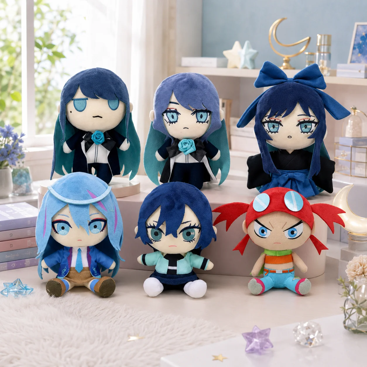 

New Ado Plush Toy Anime Game Cute Blue Hair Anime Singer Stuffed Doll Collectible Gift For fans