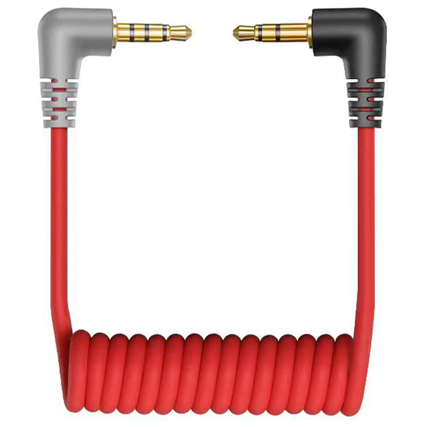 Cable de Micrófono de 3.5mm TRS a TRRS, Cable de Audio Enrollado de 3.5mm a 3.5mm, Compatible con Rode SC7, Wireless Go, VideoMicro