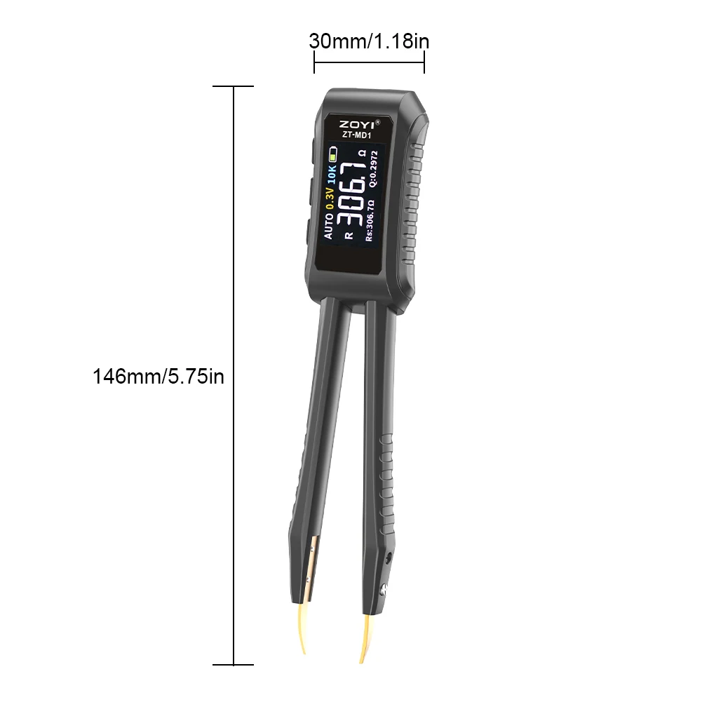 ZOYI ZT-MD1 Mini Digital Tweezer LCR SMD ESR Tester Resistance Capacitance Inductance Continuity Diode Test Measurement Tools