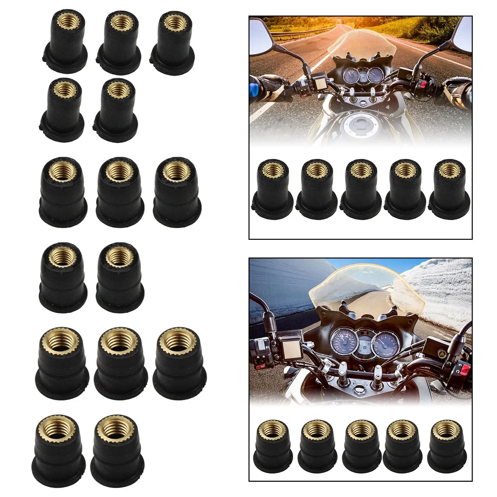 5x Windshield Well Nut Easy Installation Repair Parts Durable Screws Direct Replaces Parts Fairing Fastener for Canoe Boat