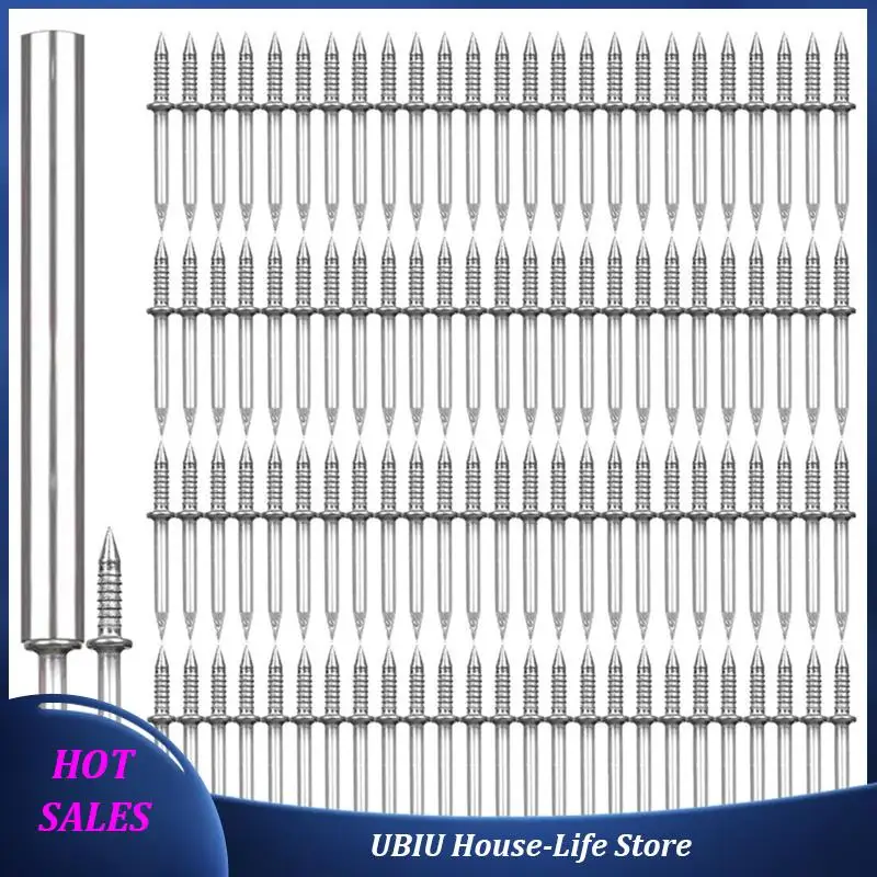 

Skirting Board Wood 200PCS Double-Head Skirting Thread Seamless Nail No Trace Nails Sheep Horn Nails Durable Silver-Best Selling