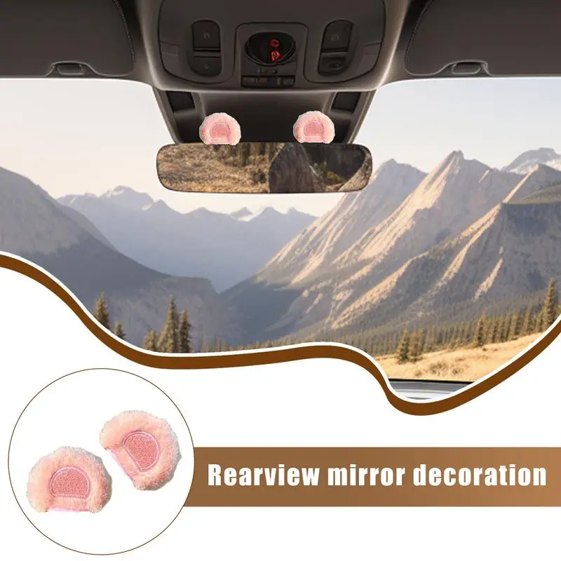 

Winter Warm Soft Plush Bunny Ear Car Interior AccessoriesCar Steering Wheel Cover