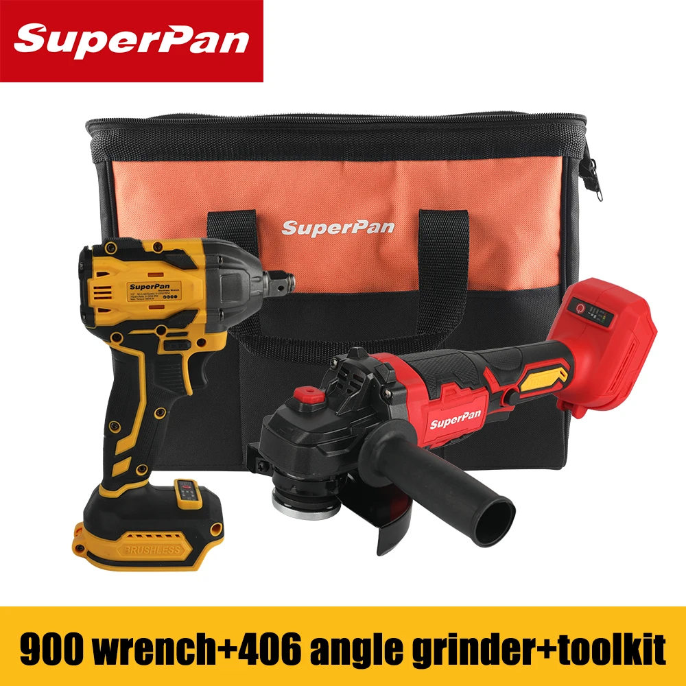 Power Tools Professional - プロ仕様アングルグラインダー＆インパクトレンチセット（ツールバッグ付き）、660W+380N·Mハイパワーで重作業にも対応