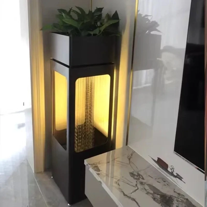 Light Luxury Large Floor to Ceiling Flowing Water Fountain Circulating Modern Living Room Entrance  High  End  Decor  Furnishing