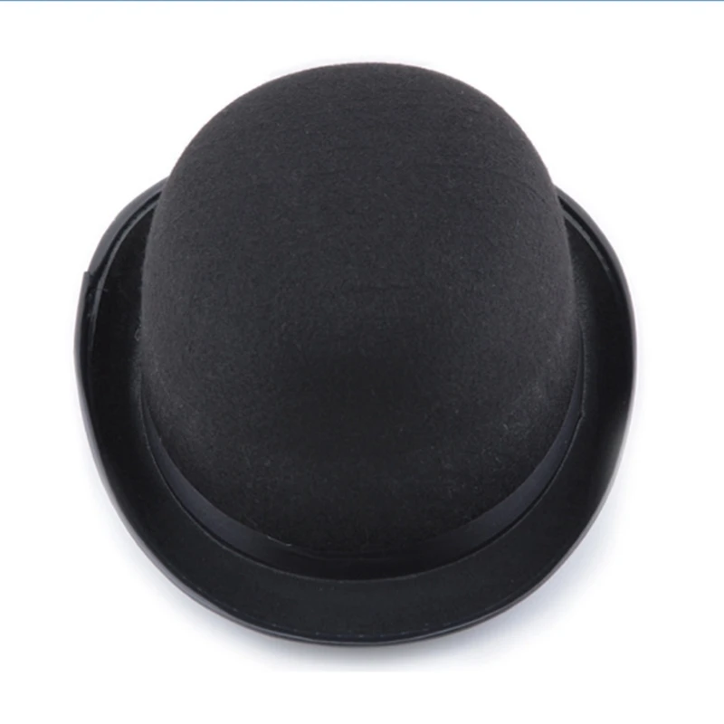 Stylish Children's Magician Hat Short Brim Fedora Hat for Halloween Stage Parties Photo Props Role Playing Supplies